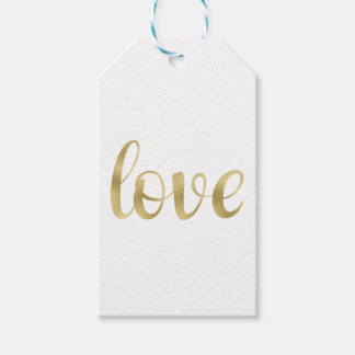 Gold love favor tags, foil font gift tags