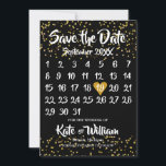 Gold Love Heart Calendar Save the Date<br><div class="desc">Personalise with your names and details and mark the special day with a pretty gold love heart. Perfect for weddings,  bridal showers,  baby showers,  baptisms,  engagement parties,  anniversary celebrations,  graduations,  birthday get-togethers and other special events throughout the year! Designed by Pure Piglet© at www.zazzle.com/purepiglet*.</div>