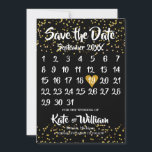 Gold Love Heart Calendar Save the Date<br><div class="desc">Personalise with your names and details and mark the special day with a pretty gold love heart. Perfect for weddings,  bridal showers,  baby showers,  baptisms,  engagement parties,  anniversary celebrations,  graduations,  birthday get-togethers and other special events throughout the year! Designed by Pure Piglet© at www.zazzle.com/purepiglet*.</div>