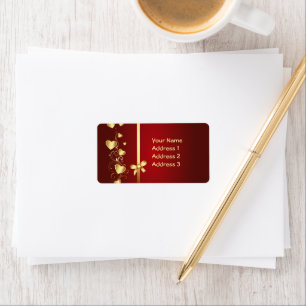 Gold Love Hearts and Flourishes Label