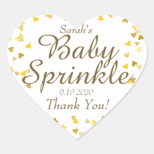 Gold Love Hearts Baby Sprinkle / Shower / Couples Heart Sticker