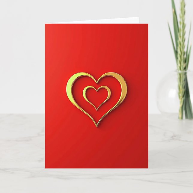 Gold Love Hearts Card (Front)