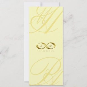Gold Love Infinity Hand Clasp Logo Wedding Invite