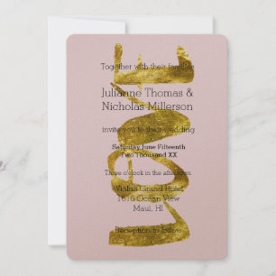 Gold Love is Patient Wedding Invitation
