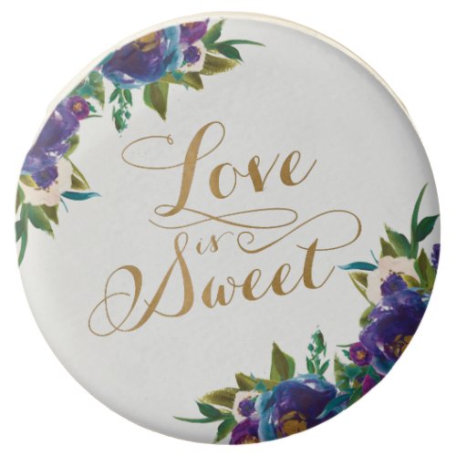Gold Love is Sweet Purple Blue Floral  Chocolate Covered Oreo