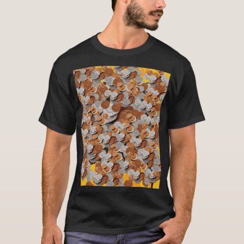 Gold lovers golden  silver coins t_shirts 