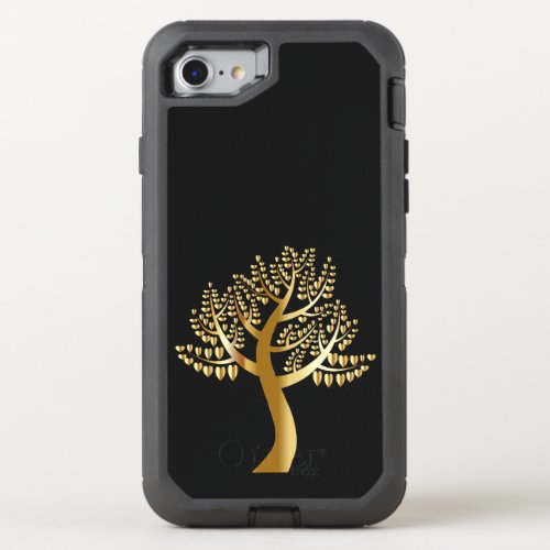 Gold lovers hearts On A Gold Tree OtterBox Defender iPhone SE87 Case