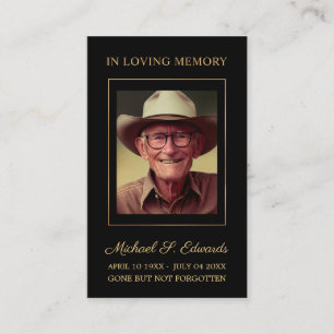 Gold Loving Memory Sympathy Funeral Thank You Card