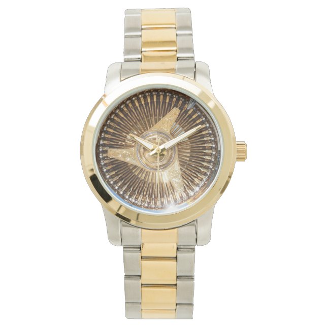 Gold Lowrider Wire Wheels Watch (Front)