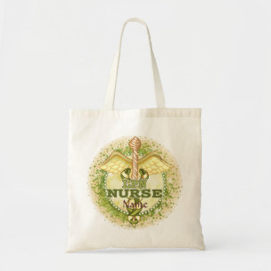 Gold LPN Nurse Caduceus Tote Bag