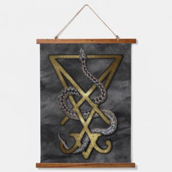 Gold Lucifer Sigil Occult Serpent Rising Hanging Tapestry by Cosmic_Crow_Designs at Zazzle