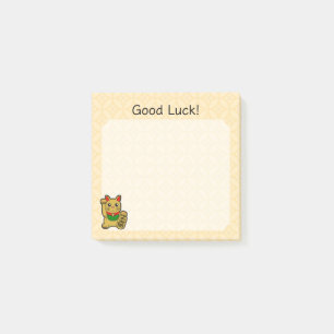 Gold Lucky Cat- Good Luck Post-it Notes