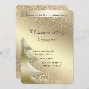 Gold luminous luxury corporate Christmas party Invitation