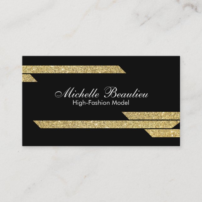 Gold Luster Polygons 2 Business Card (Front)