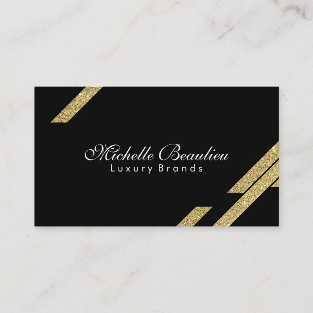 Gold Luster Polygons 3 Business Card (Front)