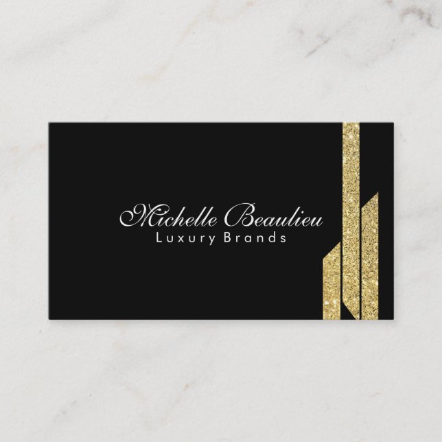 Gold Luster Polygons 4 Business Card (Front)