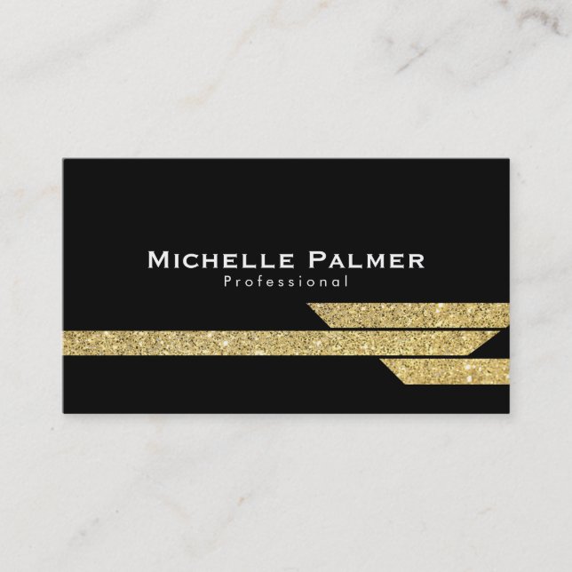 Gold Luster Polygons Business Card (Front)