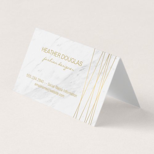 Gold Lux Modern with Marble Business Card