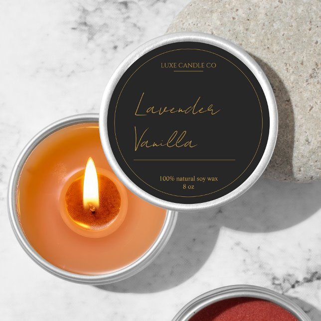 Gold & Lux Scented Candle Round label  (Creator Uploaded)