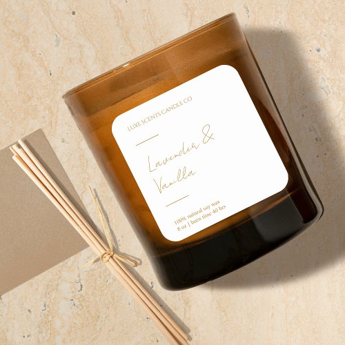 Gold  Lux Scented Candle Square label 