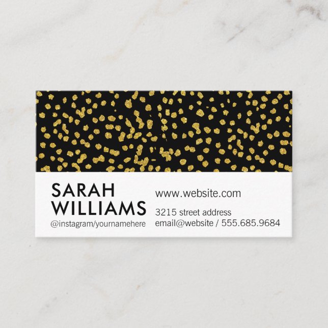 Gold Lux  Speckled Pattern Business Card (Front)
