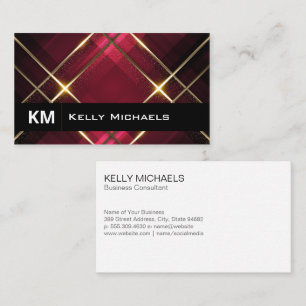 Gold Lux Trim Red Stripes Business Card