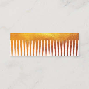Gold Luxe Comb Hair Stylist Mini Business Card