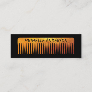 Gold Luxe Comb Hair Stylist Mini Business Card