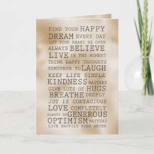 Gold Luxe Inspirational Words Card