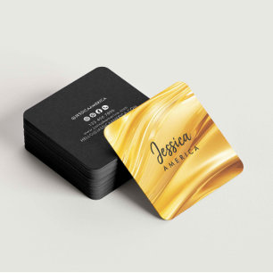 Gold Luxurious Modern minimalist professional Square Business Card