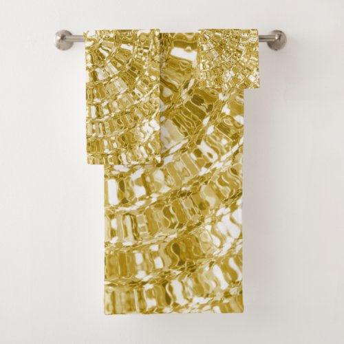 GOLD LUXURIOUS VINTAGE LOOK TOWEL SET