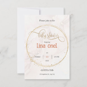 Gold Luxury Baby Shower Invitation