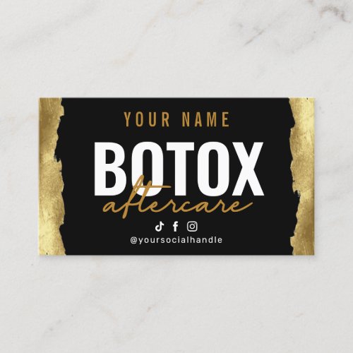 Gold Luxury Botox Aftercare Card