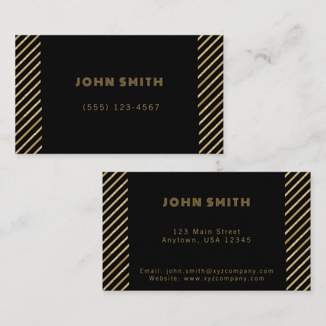 Gold Luxury Business Solutions Business Card (Front/Back)