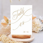 Gold Luxury Calligraphy Wedding Number 8, Table Number<br><div class="desc">Table 8. Please check all available numbers. | Luxury and elegant swirly calligraphy wedding table number with your initials.  For more advanced customization of this design,  please click the BLUE DESIGN TOOL BUTTON above!</div>