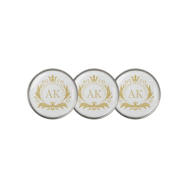 Gold Luxury Crown Golf Ball Marker (3 Up)