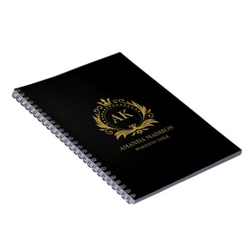 Gold Luxury Crown Monogram   Notebook