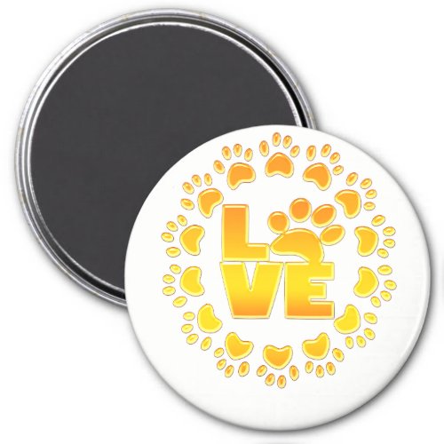 Gold luxury decoration dog paw shiny print wsp magnet