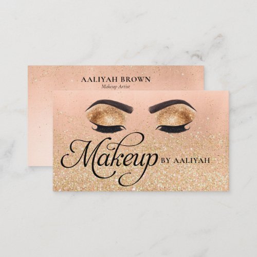 Gold Luxury Glam Eyes Beauty Salon Business Card