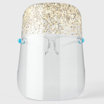 Gold Luxury Glitter Modern Salon COVID 19 Face Shield