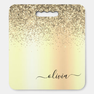 Gold Luxury Glitter Sparkle Monogram Seat Cushion
