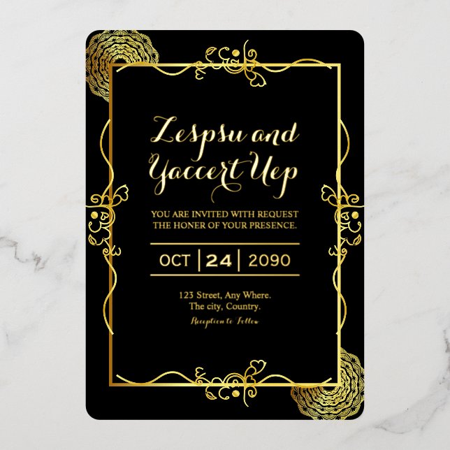 Gold Luxury Invitation Card Gold Foil (Front)