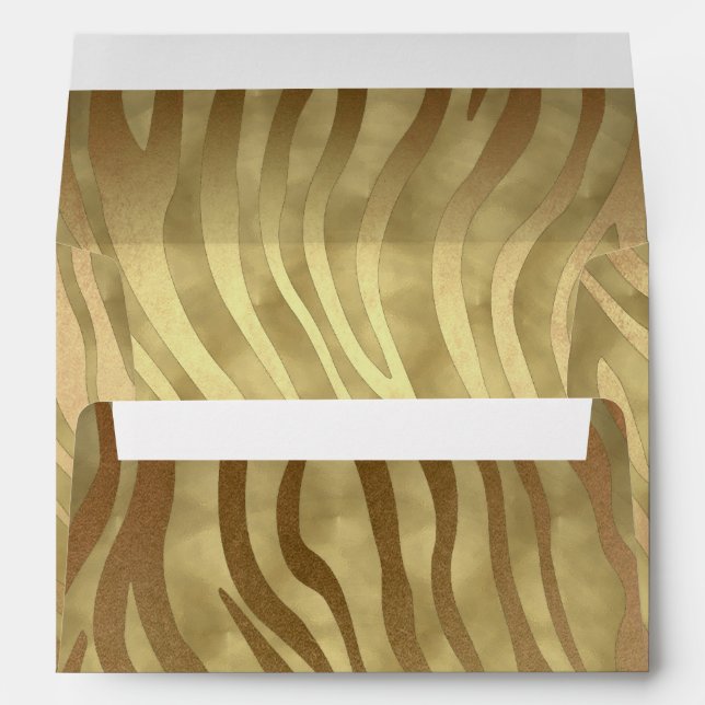 Gold Luxury Luxurious Zebra Jungle Safari Glam Envelope (Back (Bottom))