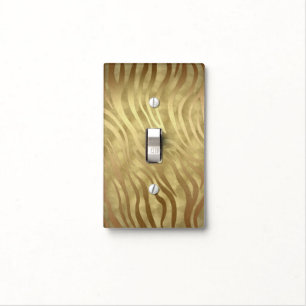 Gold Luxury Luxurious Zebra Jungle Safari Glam Light Switch Cover