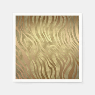 Gold Luxury Luxurious Zebra Jungle Safari Glam Napkins