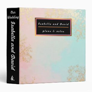 Gold Luxury Modern Blush Pink Soft Mint Collection 3 Ring Binder