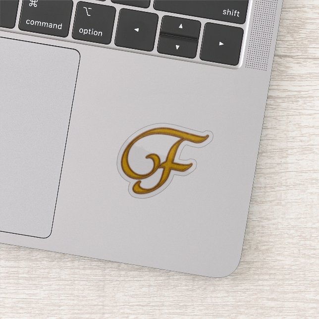 Gold Luxury Monogram F Sticker (Detail)