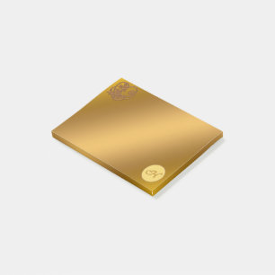 Gold Luxury Monogram H Post-it Notes