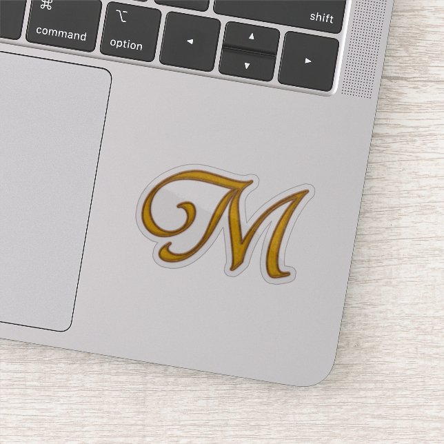 Gold Luxury Monogram M Sticker (Detail)