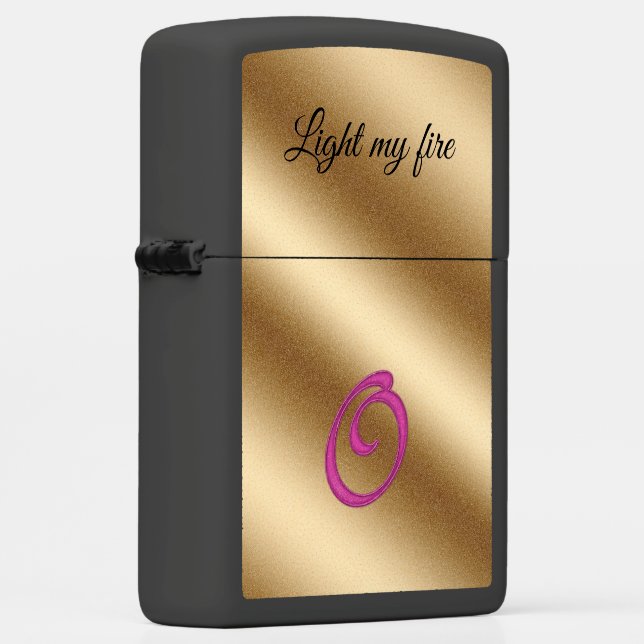 Gold Luxury Monogram O Zippo Lighter (Right)